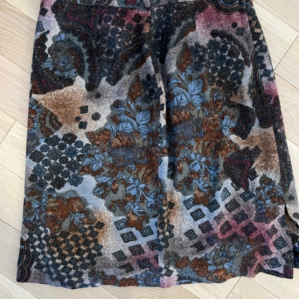 Vintage Floral Patterned Skirt Multicolor autumnal patchwork jacquard sz 42 - Picture 3 of 7